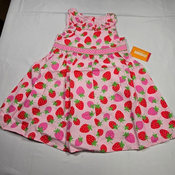 Gymboree Other - Gymboree Strawberry Print Dress Girls 4T NWT Cottagecore Summer Ruffle